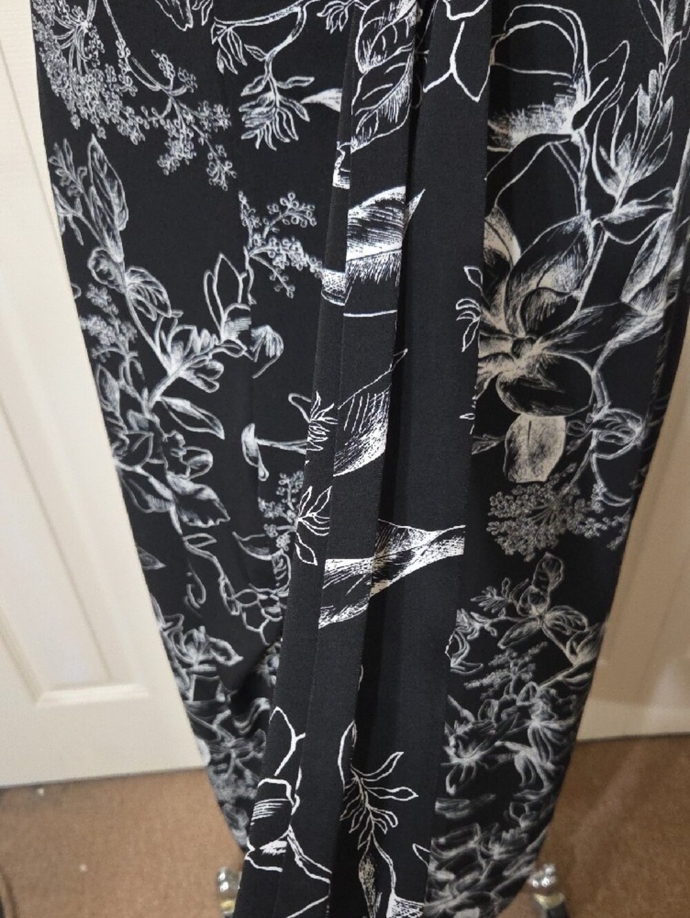 White House Black Market ,Black Floral Halter Maxi Dress - Picture 5 of 9